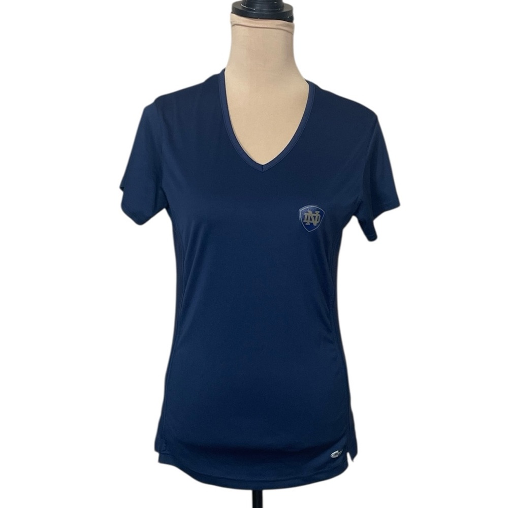 EUC Adidas University of Notre Dame Fitted V-Neck Short Sleeve Tee (K-1)